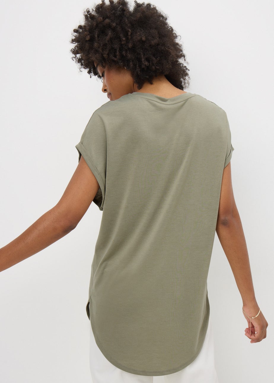 Khaki Longline T-Shirt
