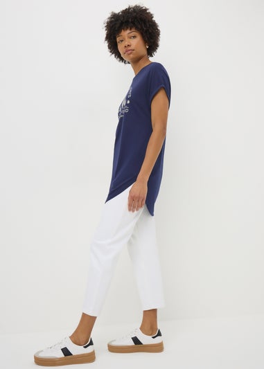 Navy Beach Slogan T-Shirt