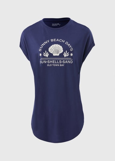 Navy Beach Slogan T-Shirt