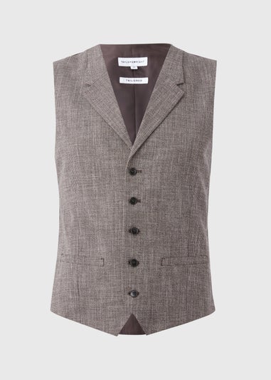 Taylor & Wright Bourton Brown Lapel Waistcoat