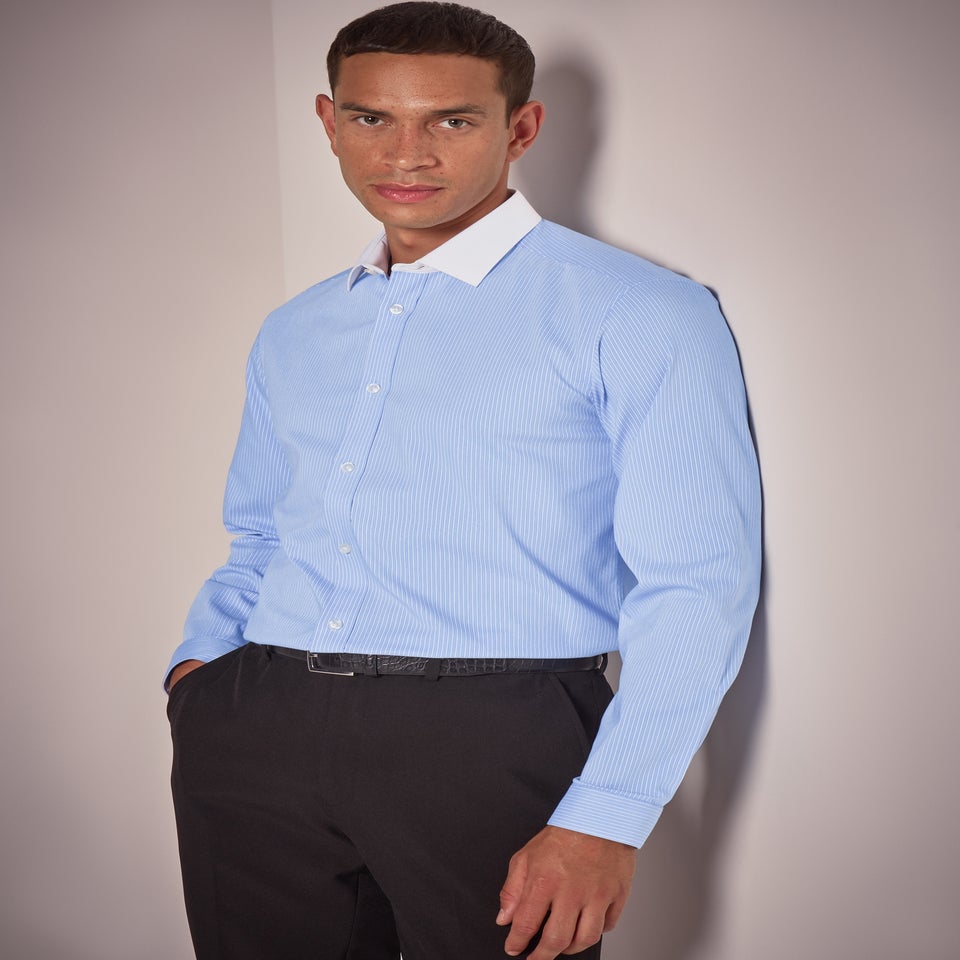 Taylor & Wright Blue Stripe Regular Fit Shirt