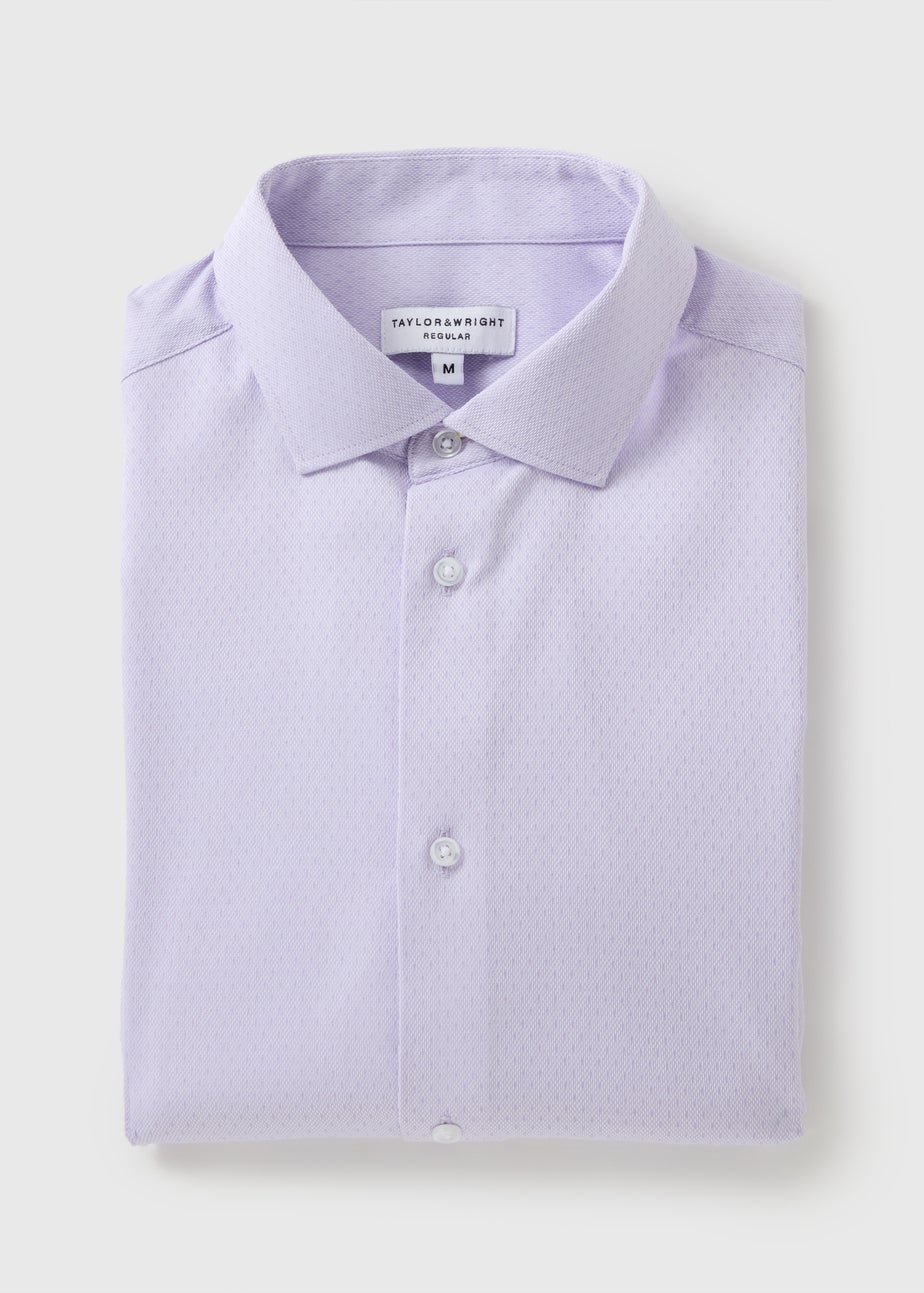 Taylor & Wright Lilac Textured Regular Fit Shirt