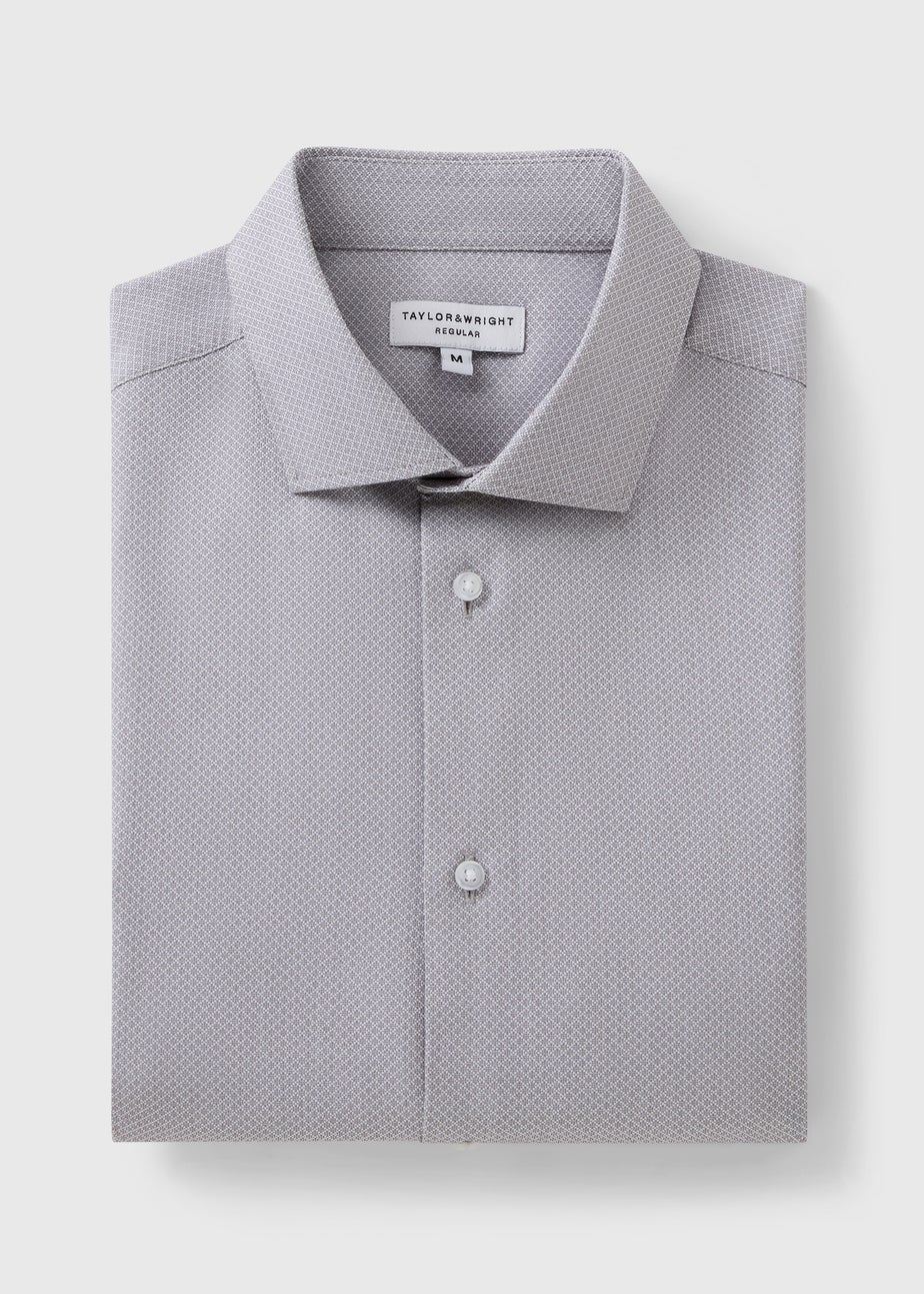 Taylor & Wright Grey Diamond Regular Fit Shirt