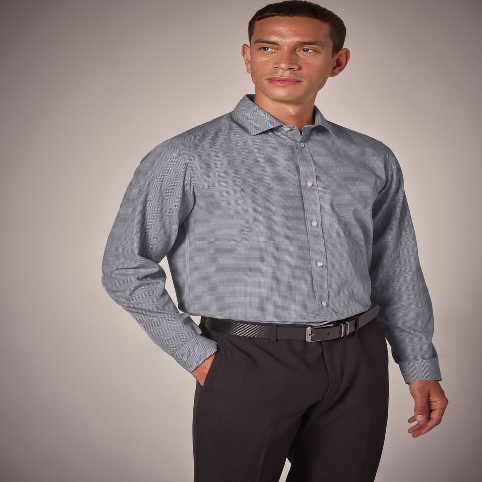 Taylor & Wright Grey Check Regular Fit Shirt