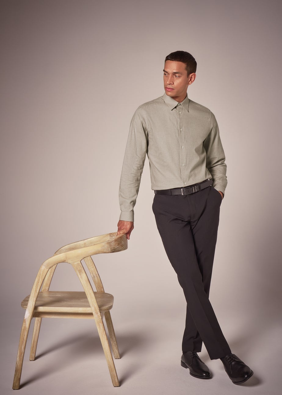 Taylor & Wright Stone Puppytooth Slim Fit Shirt