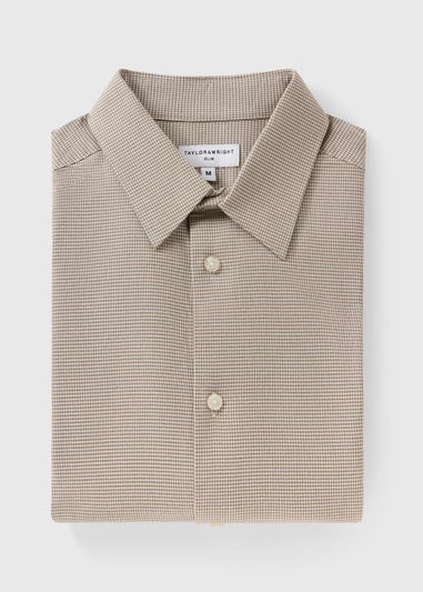 Taylor & Wright Stone Puppytooth Slim Fit Shirt