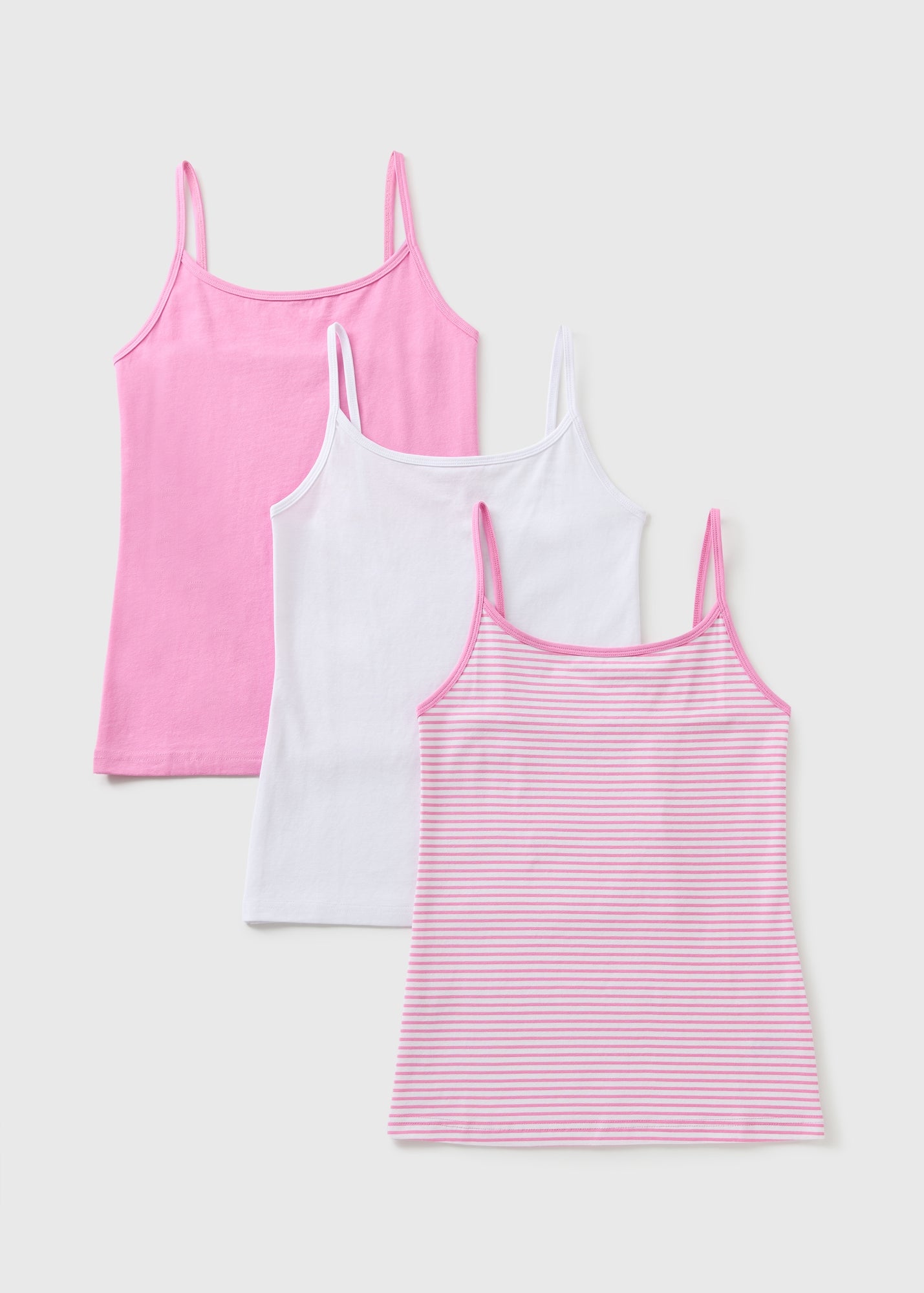 3 Pack Pink Cami Tops - Matalan