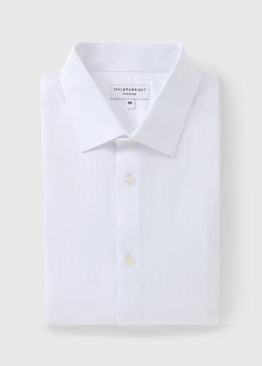 Taylor & Wright White Herringbone Regular Fit Shirt