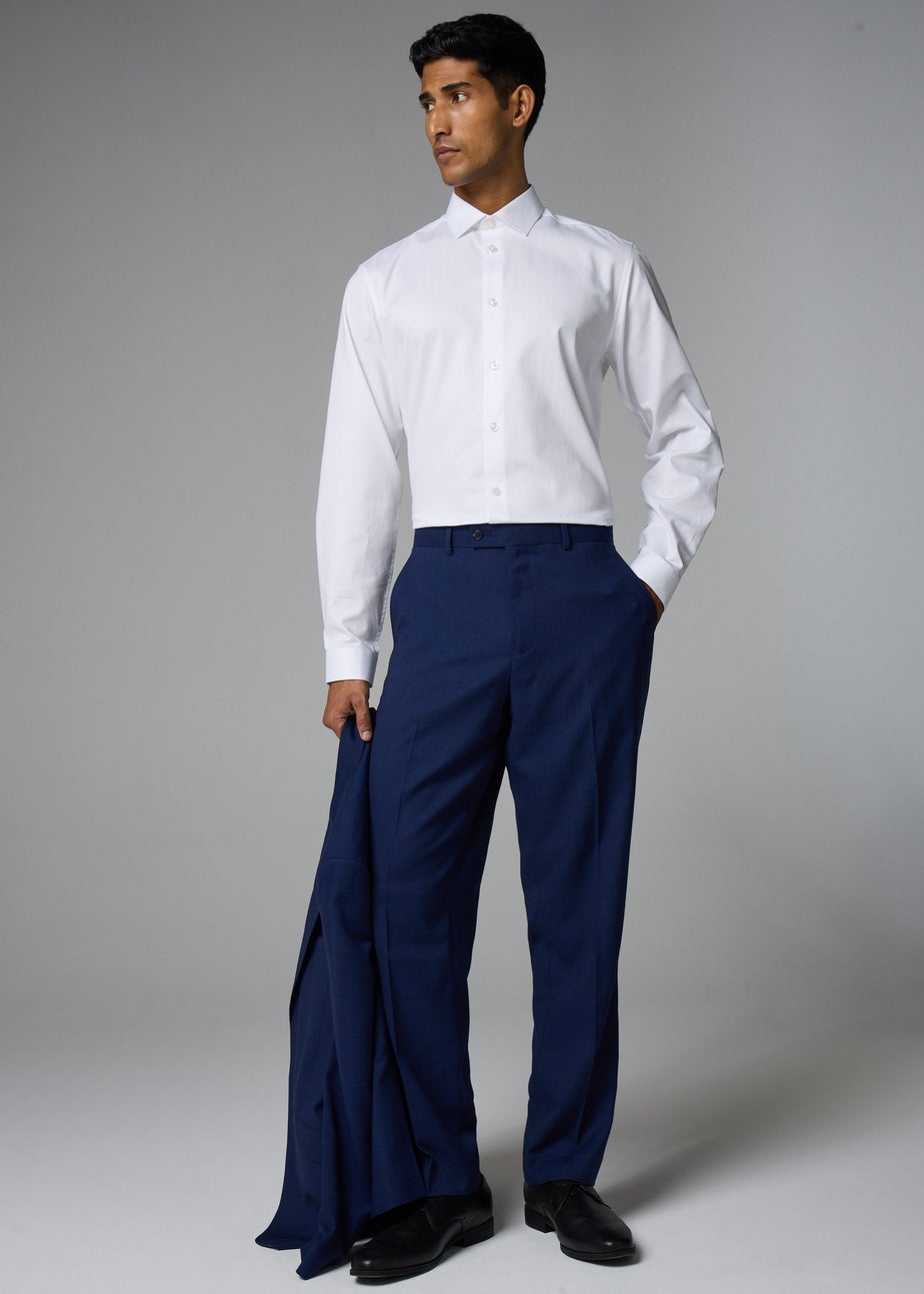 Taylor & Wright White Herringbone Regular Fit Shirt