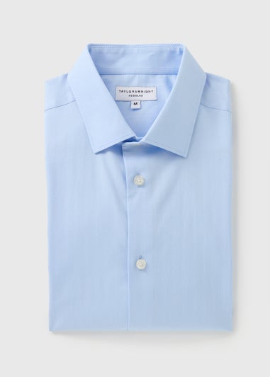 Taylor & Wright Blue Herringbone Regular Fit Shirt