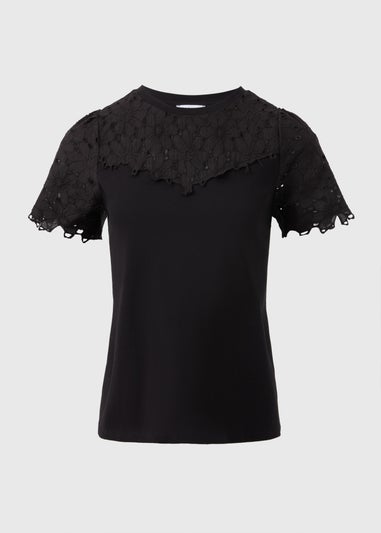 Black Floral Lace T-Shirt