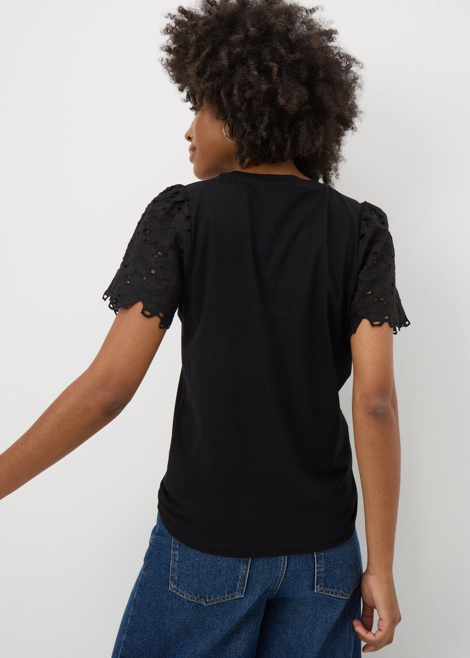 Black Floral Lace T-Shirt