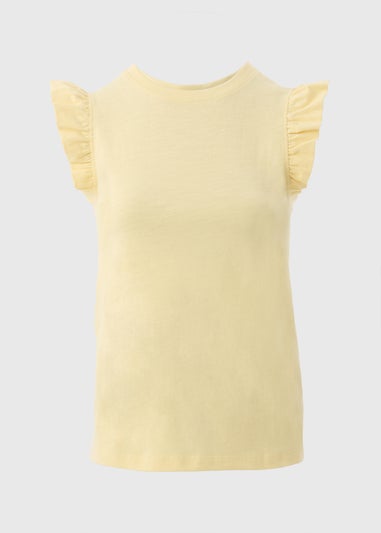 Yellow Ruffle Sleeve T-Shirt