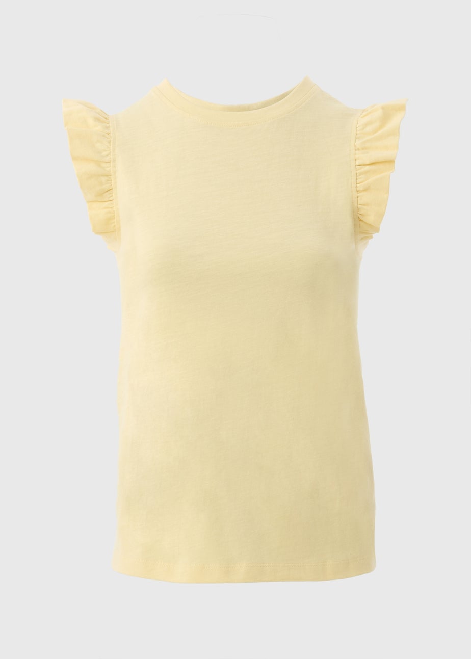 Yellow Ruffle Sleeve T-Shirt