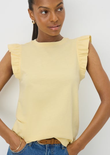 Yellow Ruffle Sleeve T-Shirt