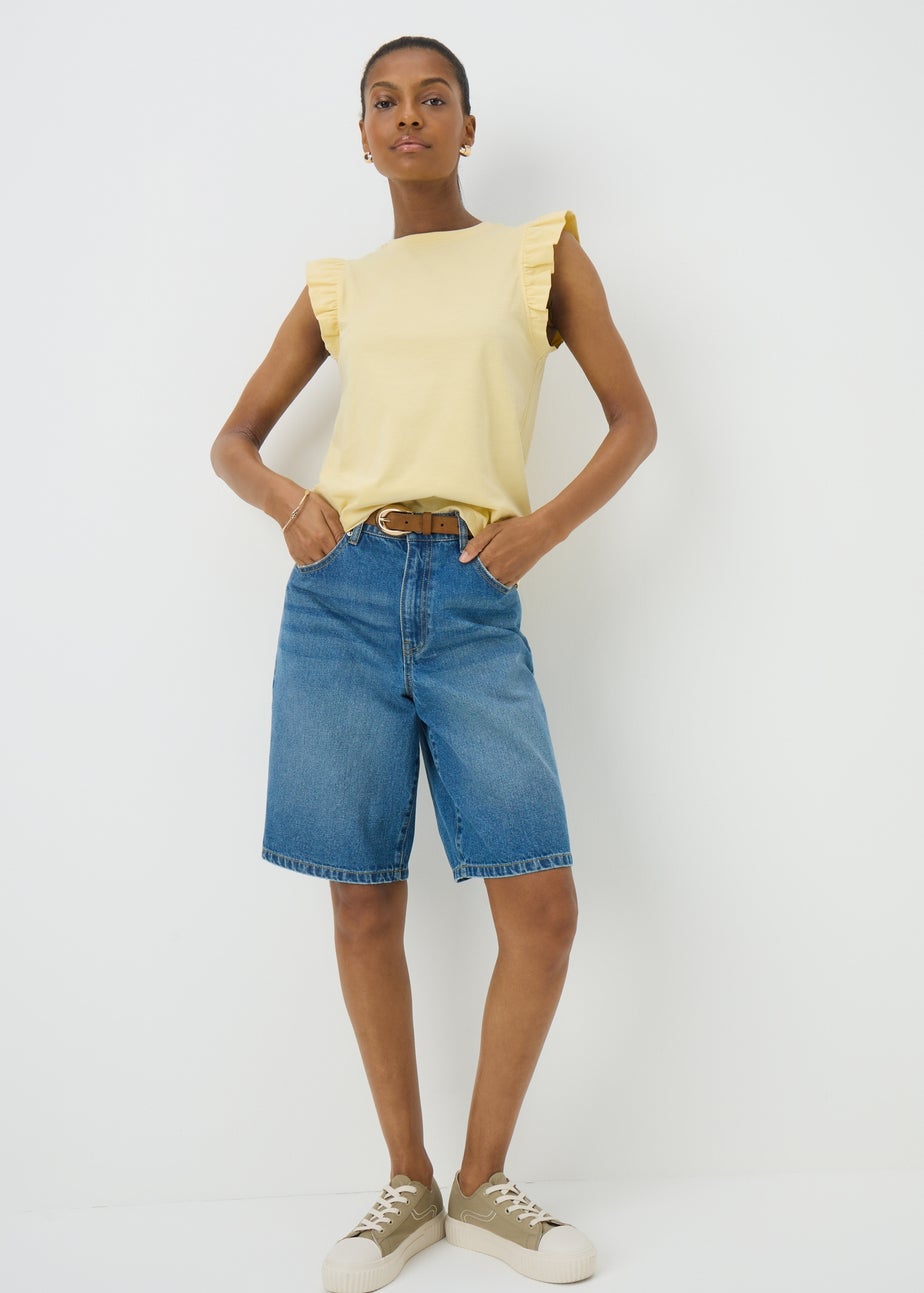 Yellow Ruffle Sleeve T-Shirt