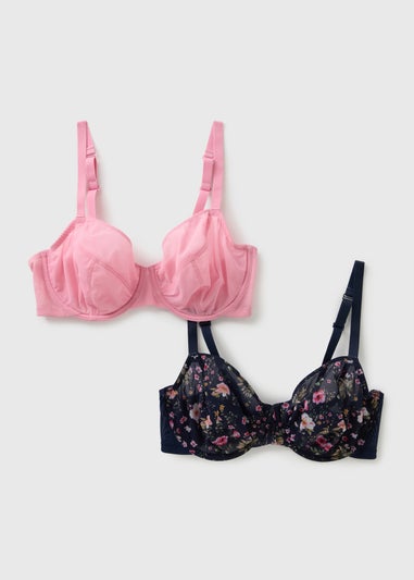 2 Pack DD+ Floral Print Bras