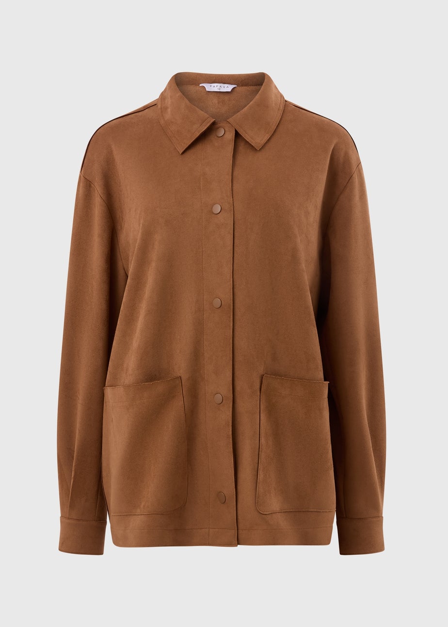 Tan Suedette Overshirt