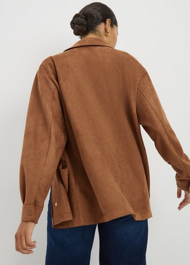 Tan Suedette Overshirt