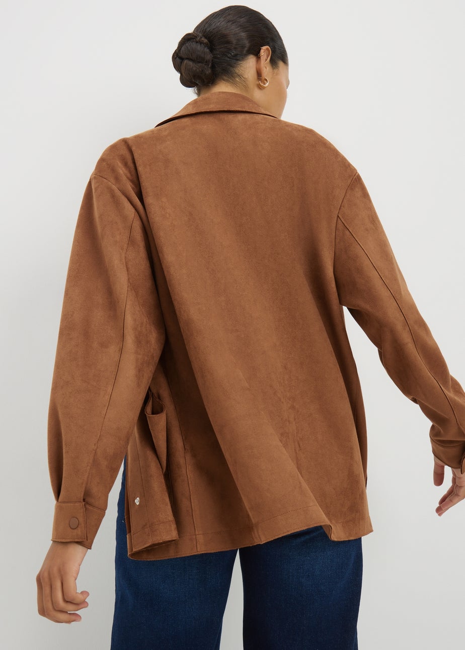 Tan Suedette Overshirt