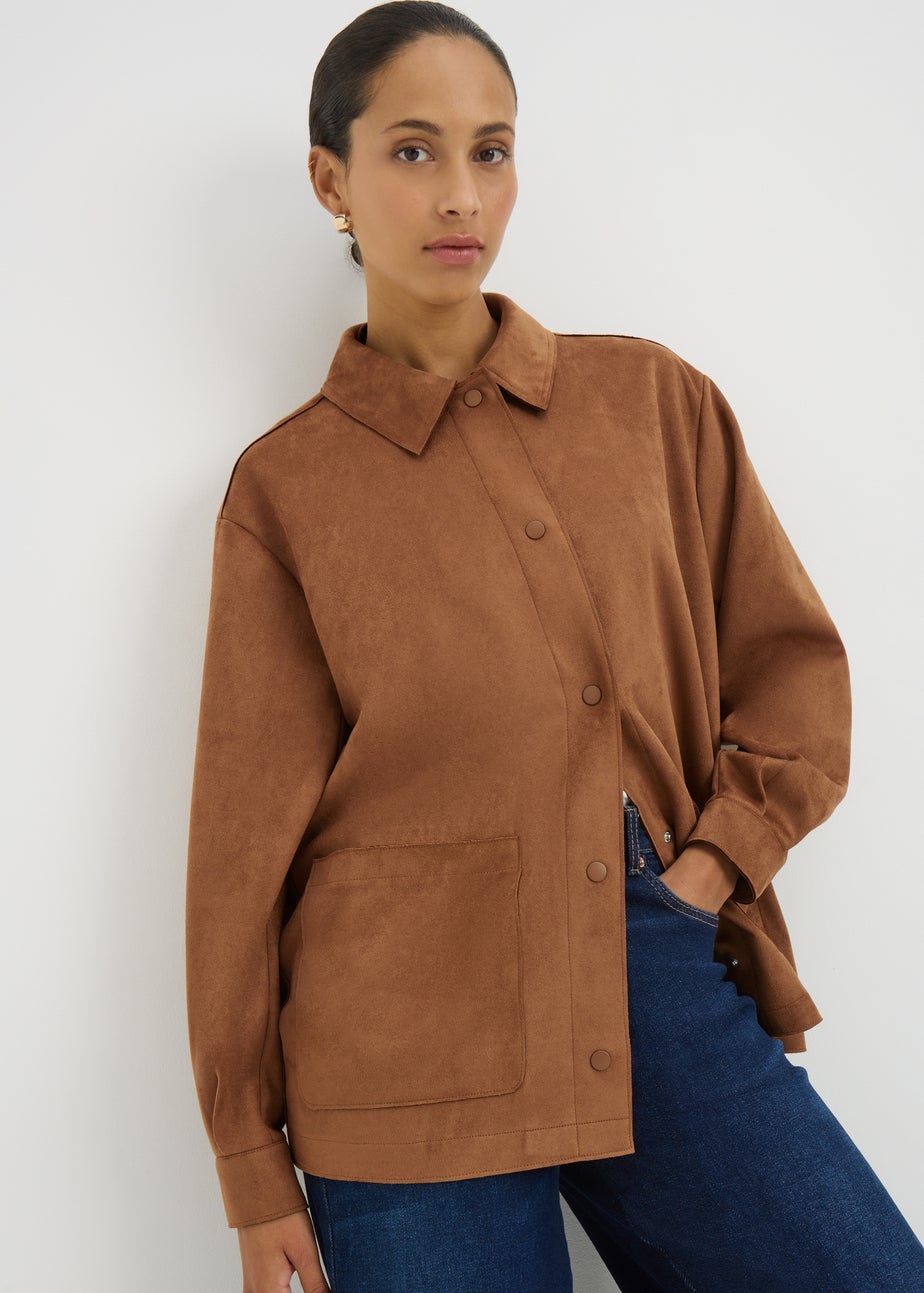 Tan Suedette Overshirt