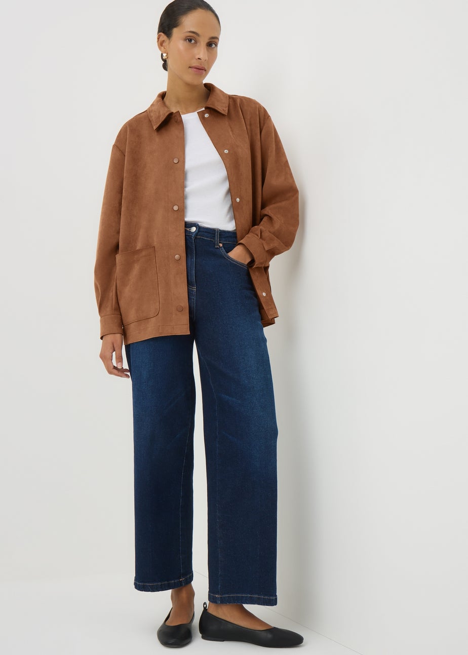 Tan Suedette Overshirt