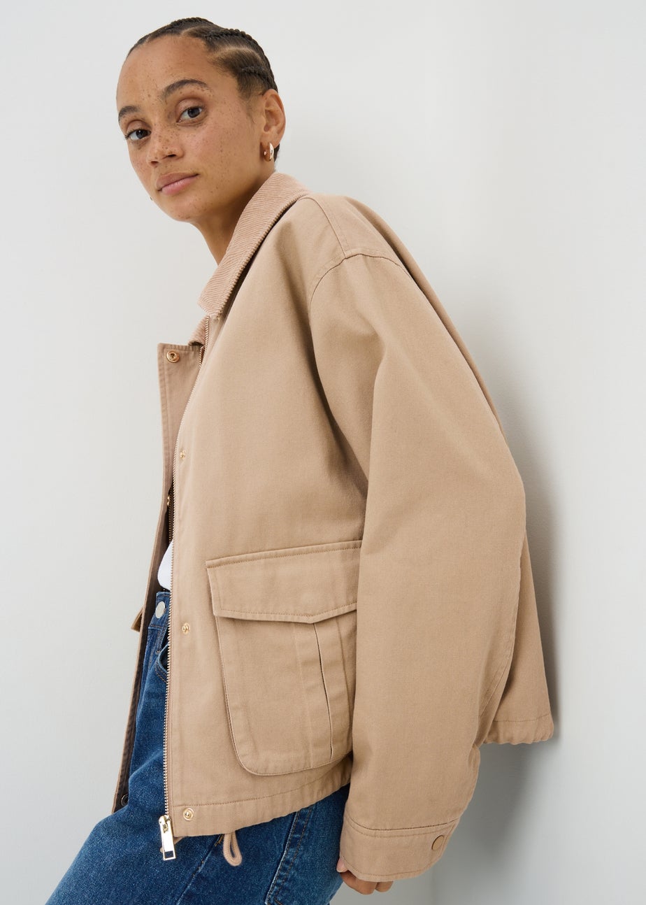 Beige Utility Barn Jacket
