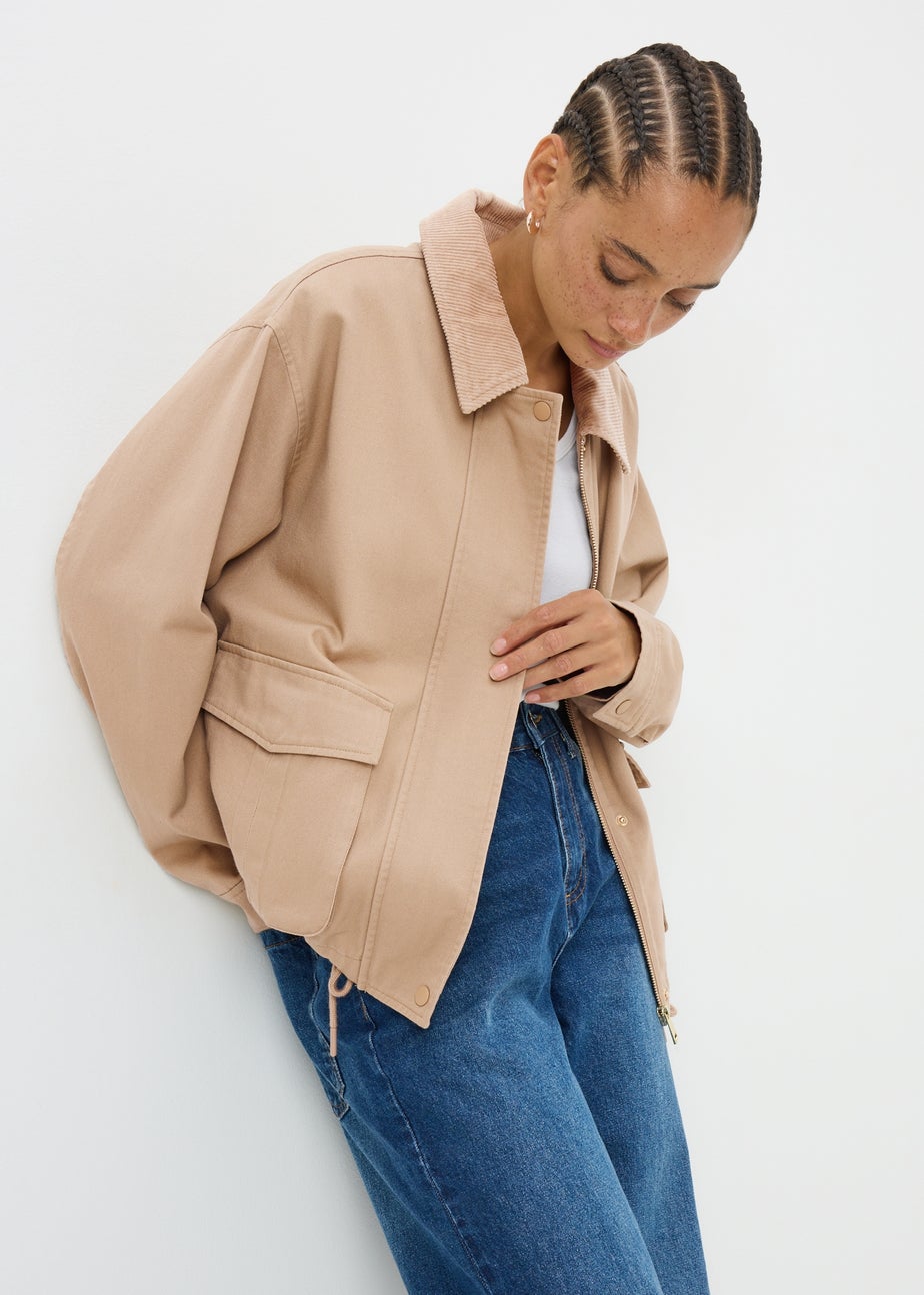 Beige Utility Barn Jacket