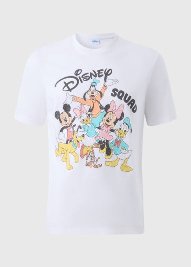 Unisex White Disney Printed T-Shirt