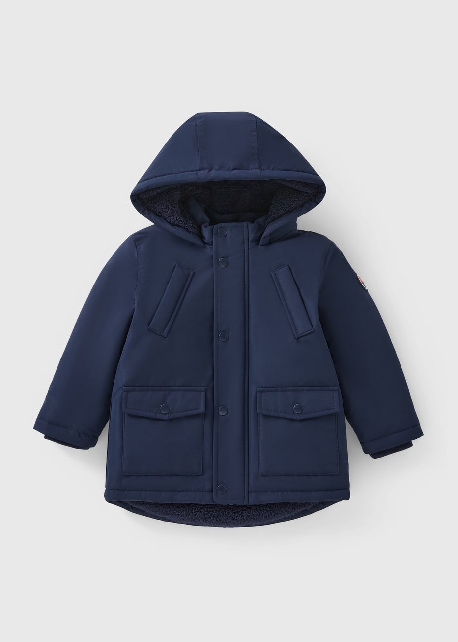 Boys Navy Heritage Parka Coat (1-7yrs)