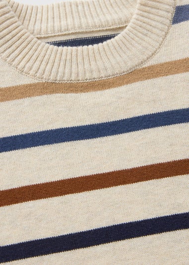 Boys Cream Stripe Knit Jumper (1-7yrs)