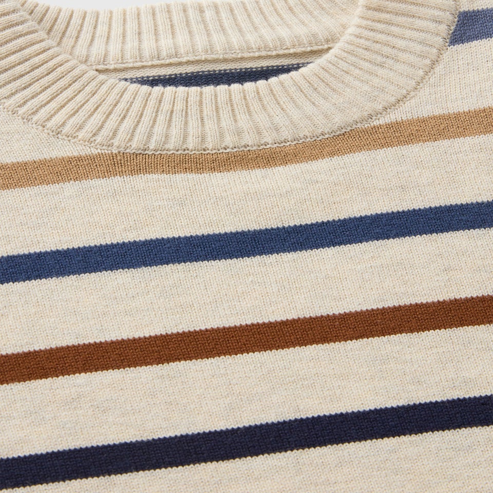 Boys Cream Stripe Knit Jumper (1-7yrs)