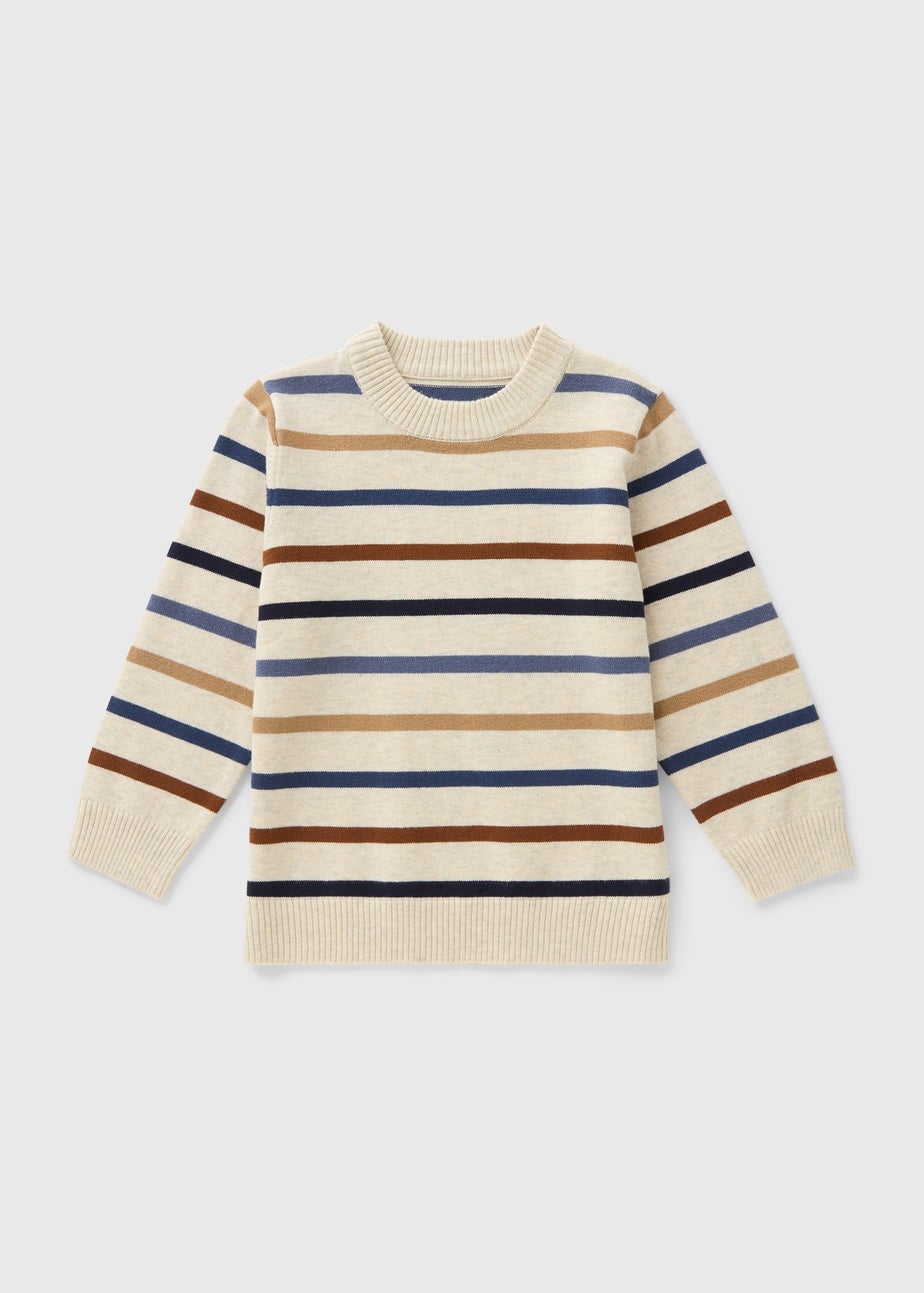 Boys Cream Stripe Knit Jumper (1-7yrs)
