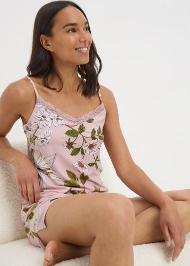 Pink Floral Cami Short Pyjama Set