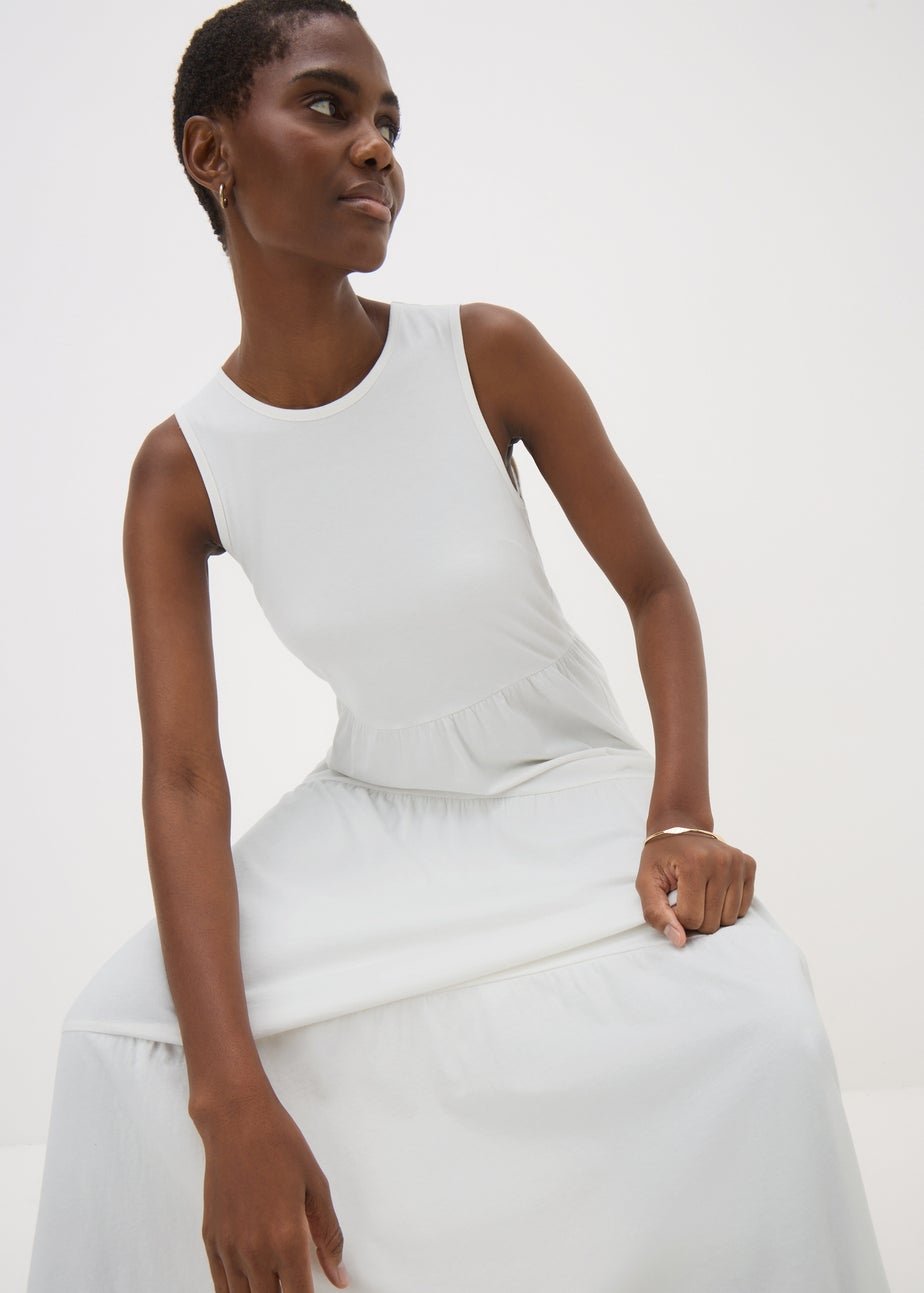 White Tiered Maxi Dress