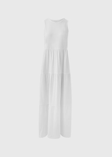 White Tiered Maxi Dress