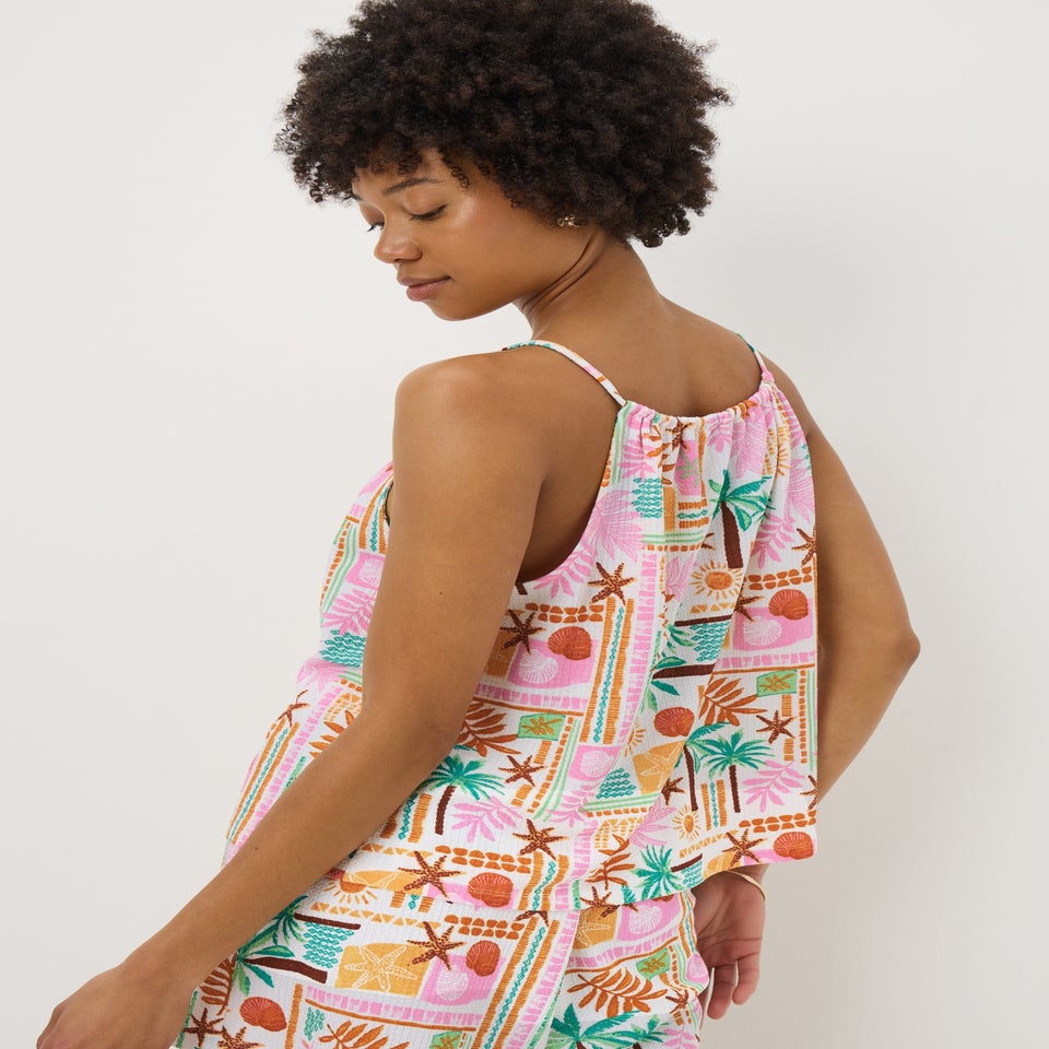 Multicolour Summer Print Co Ord Top