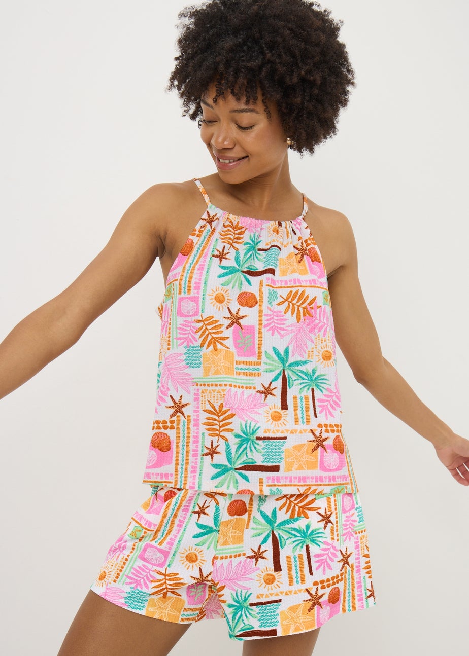 Multicolour Summer Print Co Ord Top