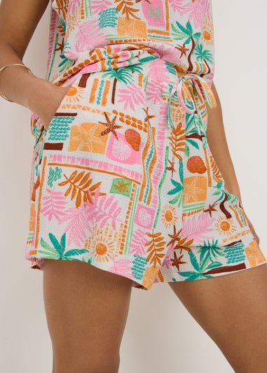 Multicolour Summer Print Co Ord Shorts