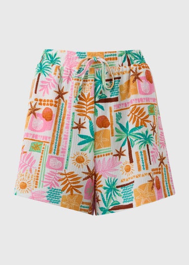 Multicolour Summer Print Co Ord Shorts