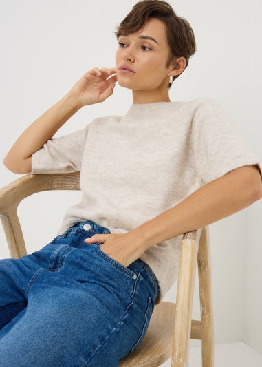 Taupe Knit Spandex T-Shirt