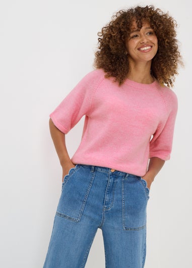 Pink Knit Spandex T-Shirt