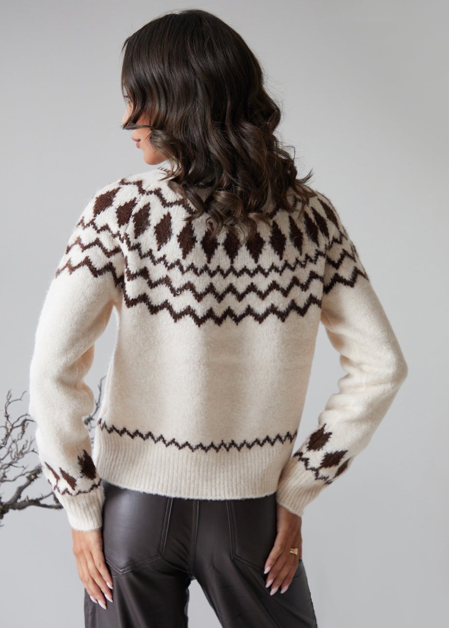 Threadbare Natural Fairisle Chunky Knitted Jumper