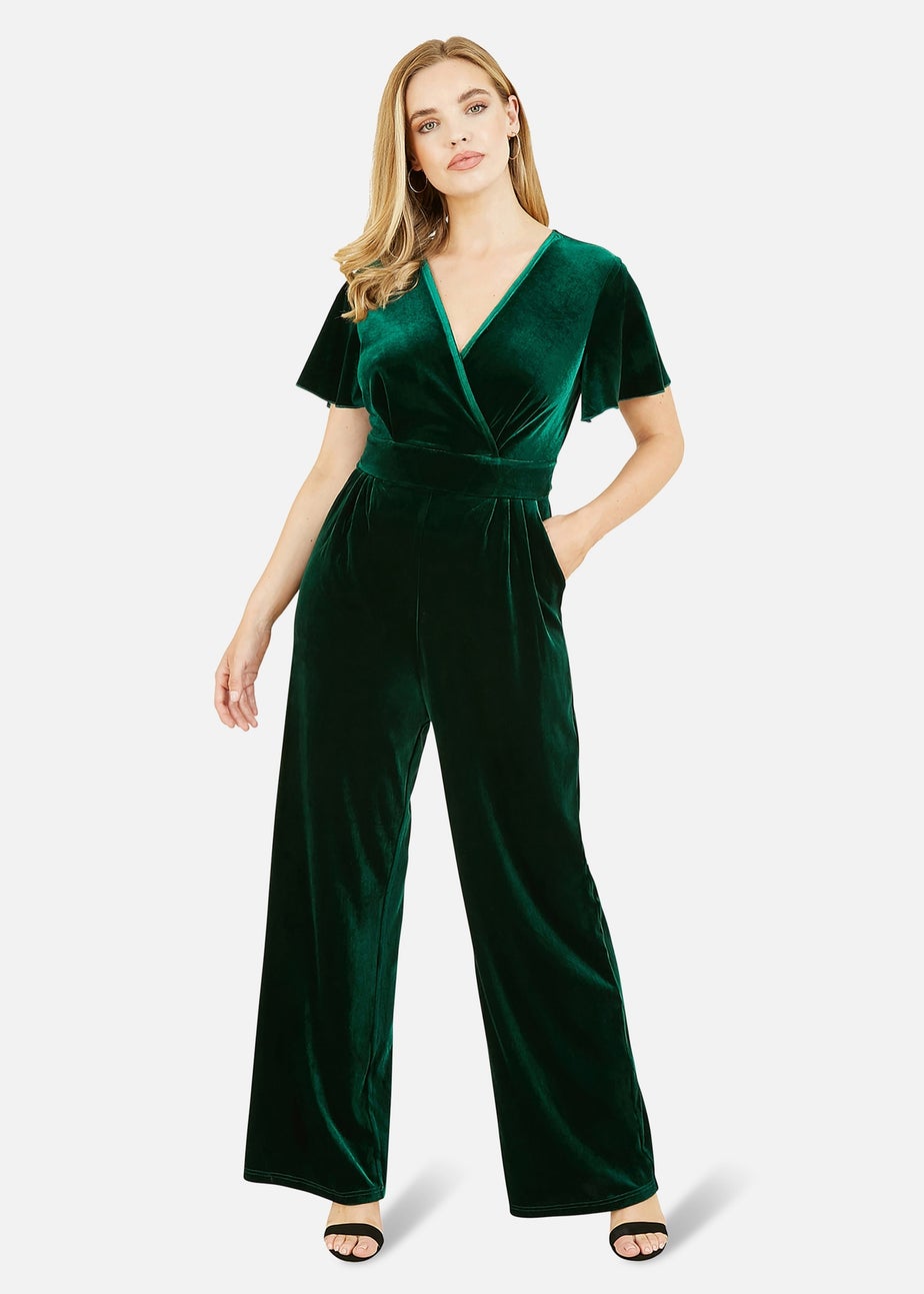 Yumi Green Jumpsuit With Angel Sleeves