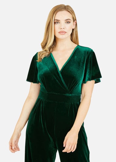 Yumi Green Jumpsuit With Angel Sleeves