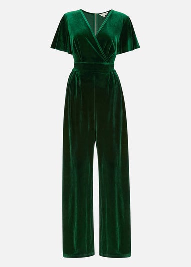 Yumi Green Jumpsuit With Angel Sleeves