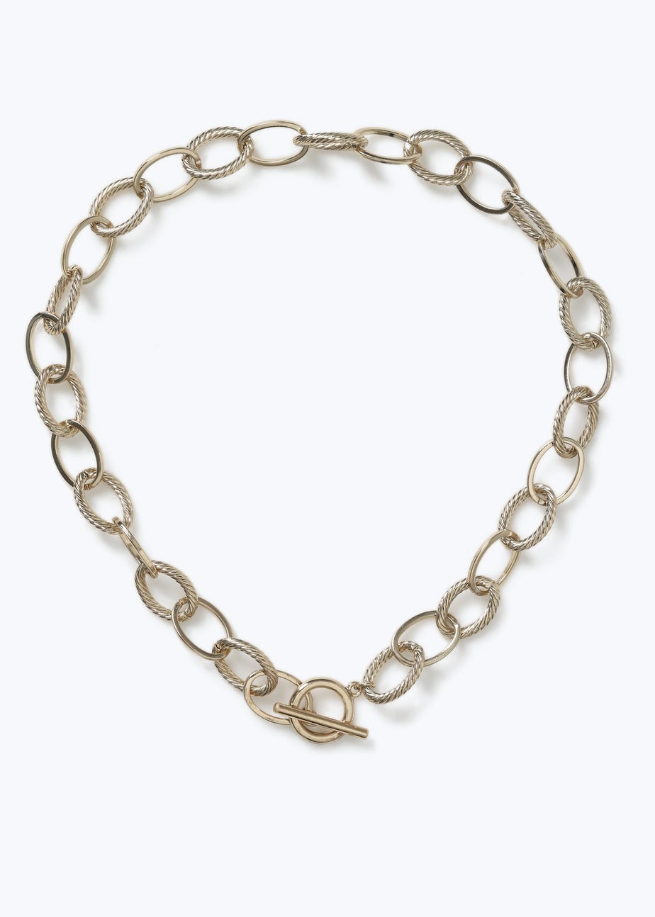 Muse Gold Chunky T Bar Necklace