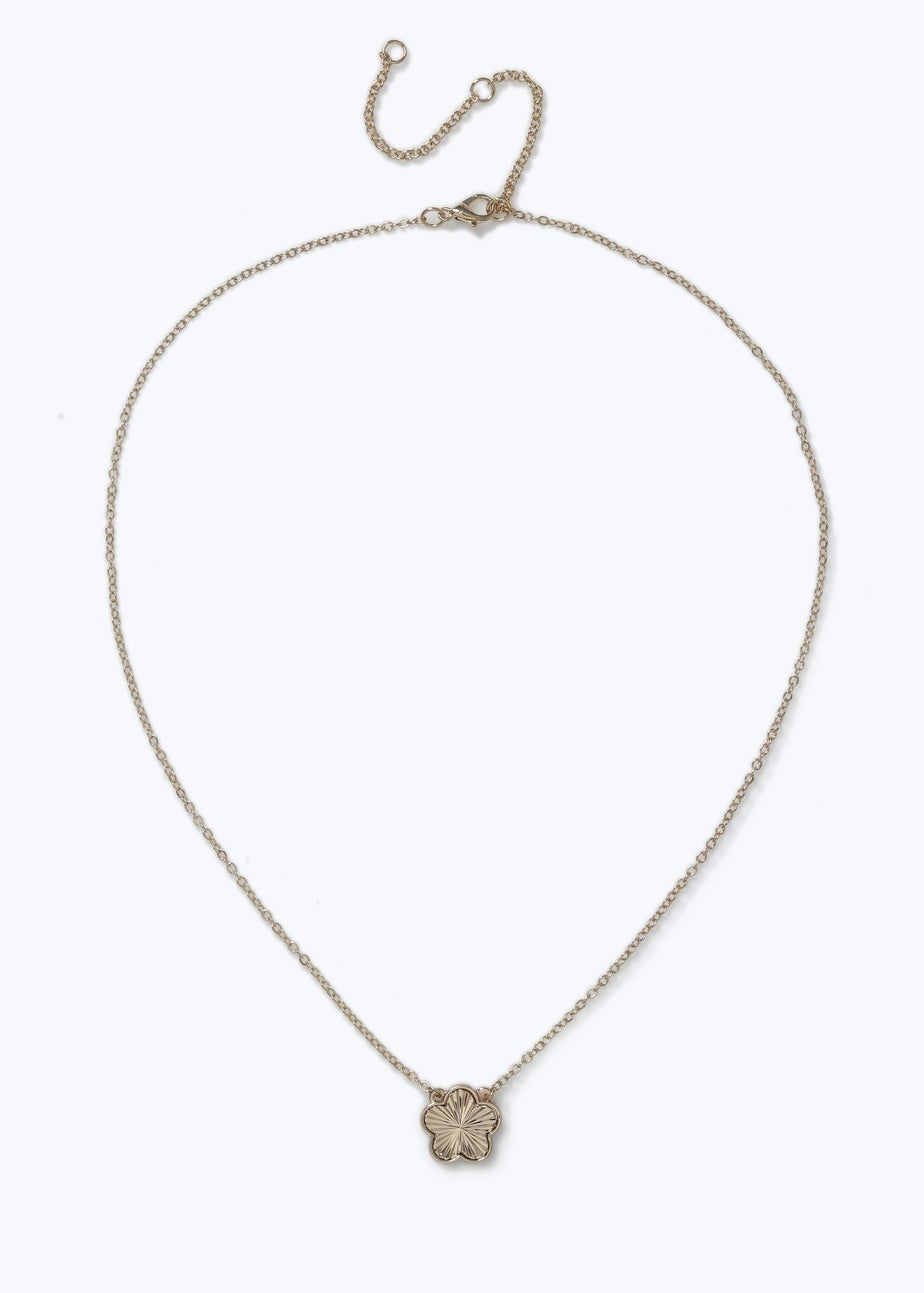 Muse Gold Flower Pendant Necklace