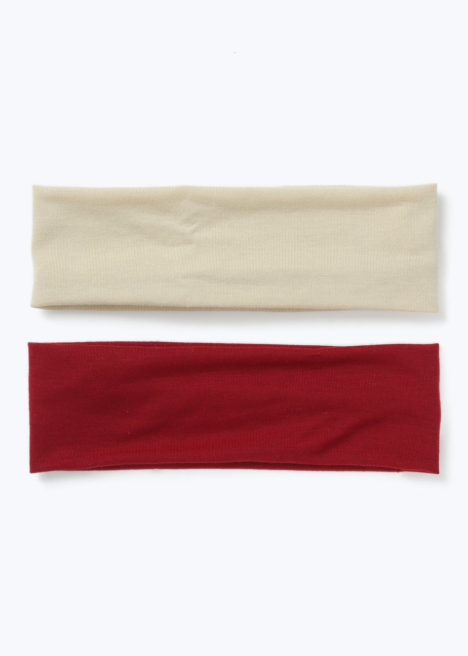 Muse 2 Pack Burgundy and Neutral Jersey Headband