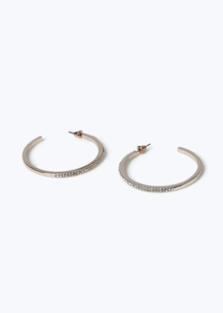 Muse Gold Rhinestone Hoop Earrings